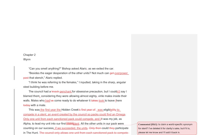 developmental and line edit your fantasy novel